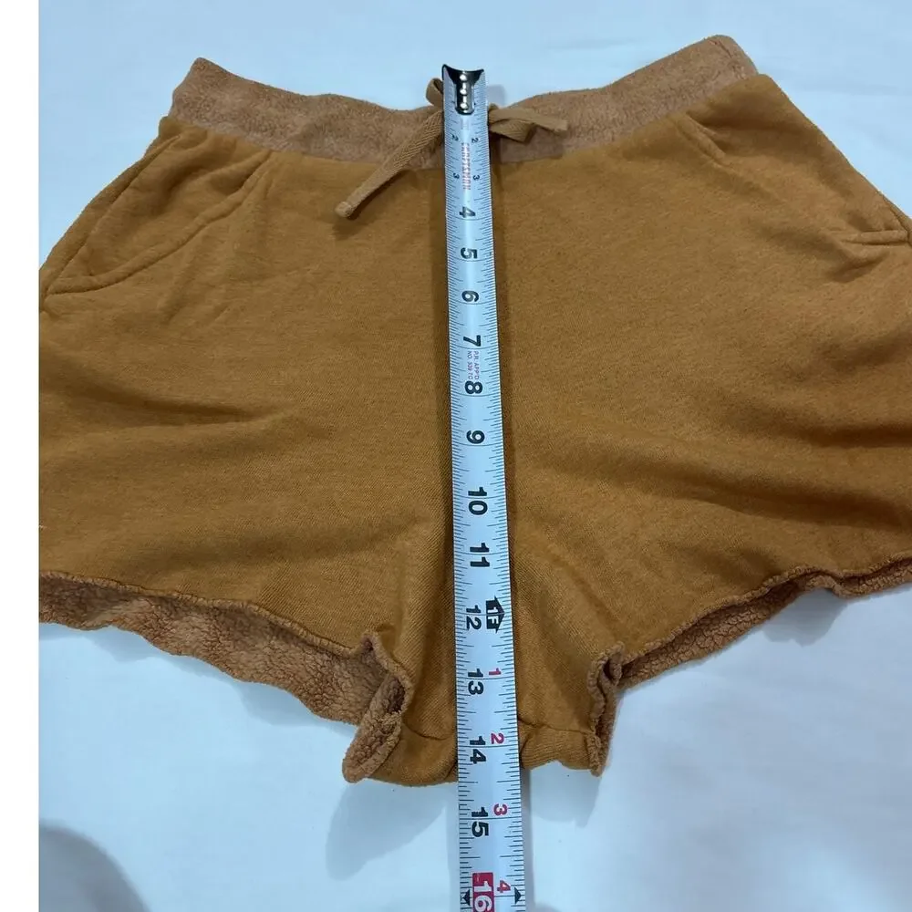 Free People Intimately Womens Small Kelly Washed Shorts Tan Brown Comfy Lounge